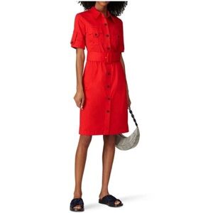 Derek Lam Collective 10 Crosby Women's Hot Red Utility Dress Size 48/XXL